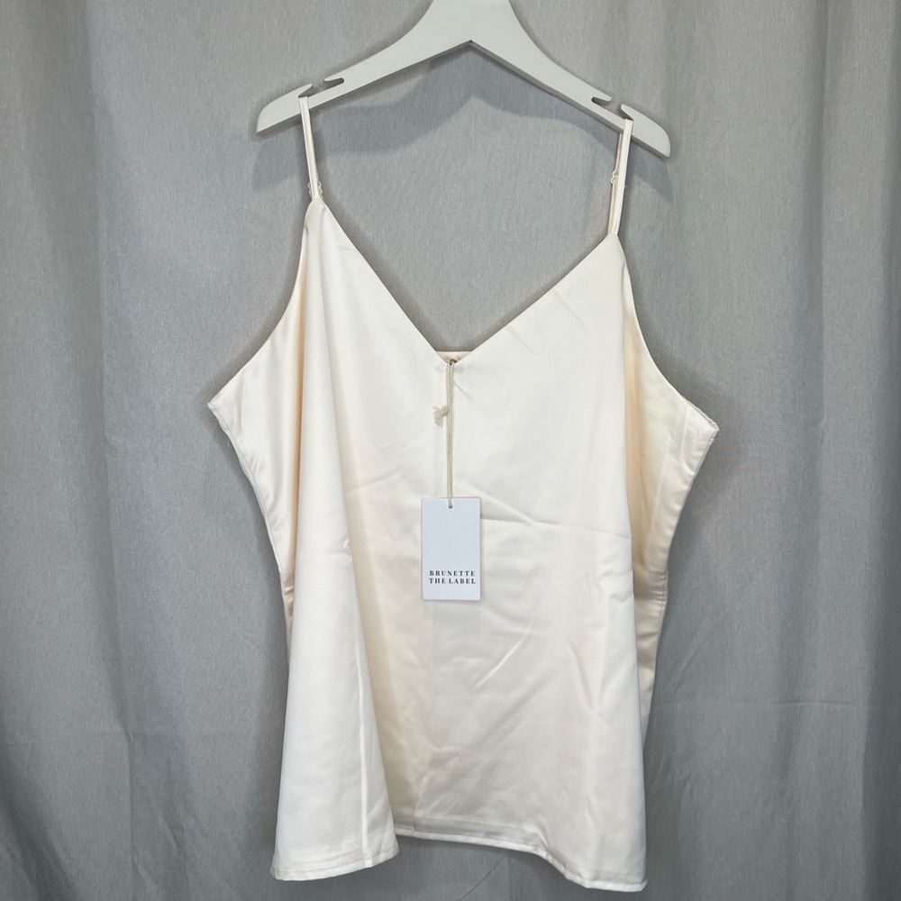 Brunette The Label Cream Satin Camisole (3XL/4XL)
